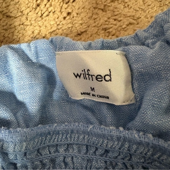 Aritzia Wilfred 100% Organic Linen Genoa Linen Midi Dress in Blue Size Medium - Picture 4 of 9